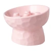 Cat bowl, ceramic high-footed slow food, anti-choking and anti-tipping, slanted neck guard, pet cat and dog rice bowl, cat food bowl Item Picture